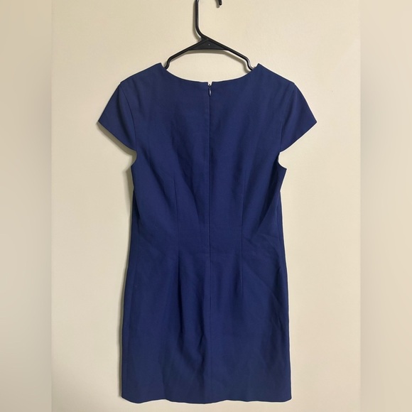 Theory Corta Irvona Cap Sleeve Sheath Mini Dress Navy Blue Size 6 Pockets - Picture 2 of 7